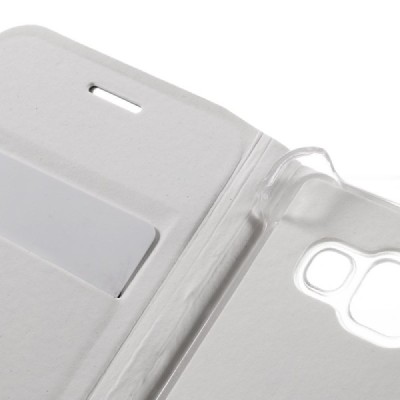 Samsung Galaxy A3 (2016) A310 balts atvēramais Smart Wallet ādas maciņš - maks / Vacins.lv