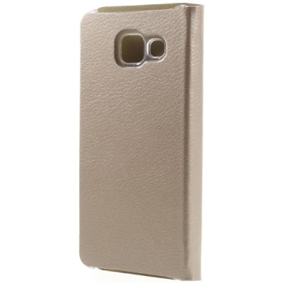 Samsung Galaxy A3 (2016) A310 zelta atvēramais Smart Wallet ādas maciņš - maks / Vacins.lv