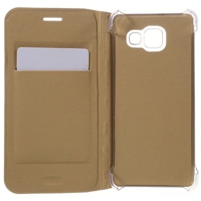 Samsung Galaxy A3 (2016) A310 zelta atvēramais Smart Wallet ādas maciņš - maks / Vacins.lv