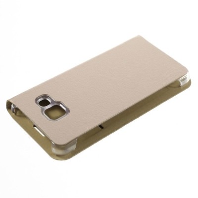 Samsung Galaxy A3 (2016) A310 zelta atvēramais Smart Wallet ādas maciņš - maks / Vacins.lv