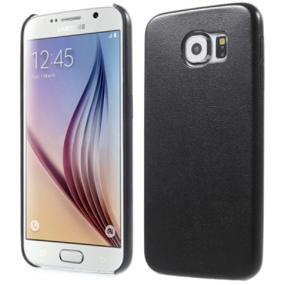 Slim Leather Samsung Galaxy S6 G920F melns ādas apvalks / Vacins.lv