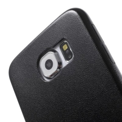 Slim Leather Samsung Galaxy S6 G920F melns ādas apvalks / Vacins.lv