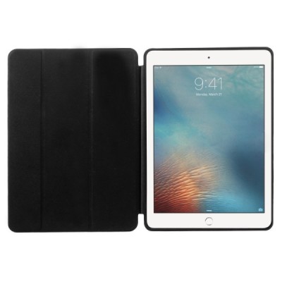 Apple iPad Pro 9.7 atverčiamas juodas odinis dėklas - knygutė | Priedai.lt