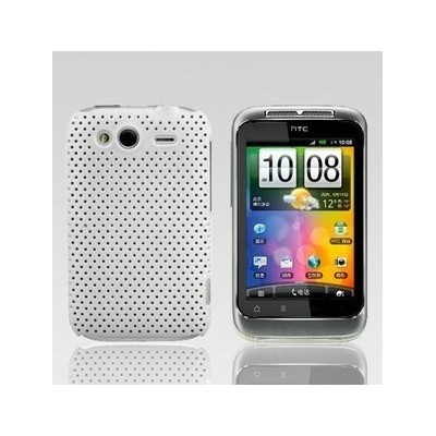 HTC Wildfire S baltas tinklelio formos dėklas / Priedai.lt