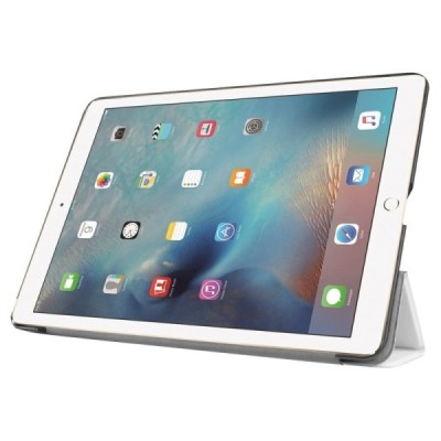 Apple iPad Pro 9.7 atverčiamas baltas odinis dėklas - knygutė / Priedai.lt