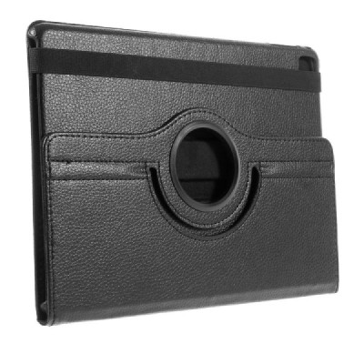 Apple iPad Pro 9.7" atverčiamas, sukiojamas 360 laipsnių, juodas odinis dėklas - stovas / Priedai.lt