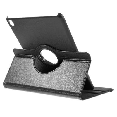 Apple iPad Pro 9.7" atverčiamas, sukiojamas 360 laipsnių, juodas odinis dėklas - stovas / Priedai.lt