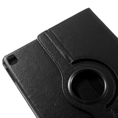 Apple iPad Pro 9.7" atverčiamas, sukiojamas 360 laipsnių, juodas odinis dėklas - stovas / Priedai.lt