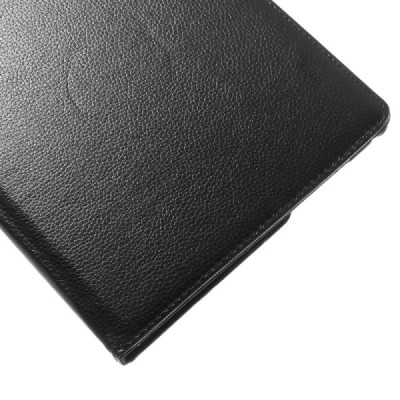 Apple iPad Pro 9.7" atverčiamas, sukiojamas 360 laipsnių, juodas odinis dėklas - stovas / Priedai.lt
