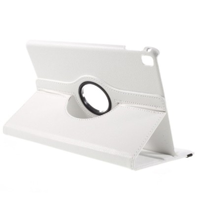 Apple iPad Pro 9.7" atvēramais balts ādas futrālis, grozās 360° grādu apjomā / Vacins.lv