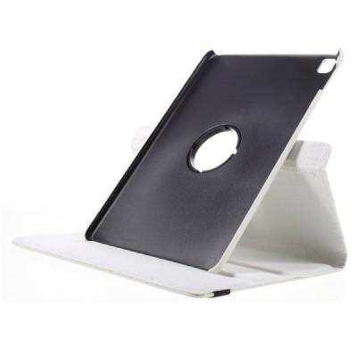 Apple iPad Pro 9.7" atvēramais balts ādas futrālis, grozās 360° grādu apjomā / Vacins.lv