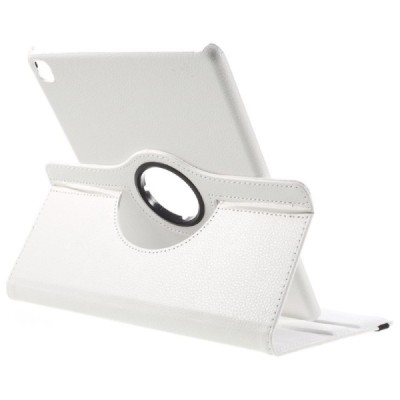 Apple iPad Pro 9.7" atvēramais balts ādas futrālis, grozās 360° grādu apjomā / Vacins.lv
