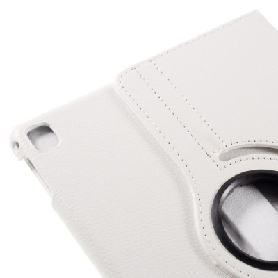 Apple iPad Pro 9.7" atvēramais balts ādas futrālis, grozās 360° grādu apjomā / Vacins.lv