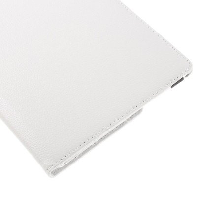 Apple iPad Pro 9.7" atvēramais balts ādas futrālis, grozās 360° grādu apjomā / Vacins.lv