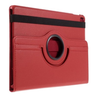 Apple iPad Pro 9.7" atvēramais sarkans ādas futrālis, grozās 360° grādu apjomā / Vacins.lv