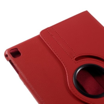 Apple iPad Pro 9.7" atvēramais sarkans ādas futrālis, grozās 360° grādu apjomā / Vacins.lv