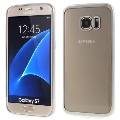 Samsung Galaxy S7 (G930) Cieta silikona (TPU) dzidrs apvalks - sudrabs / vacins.lv