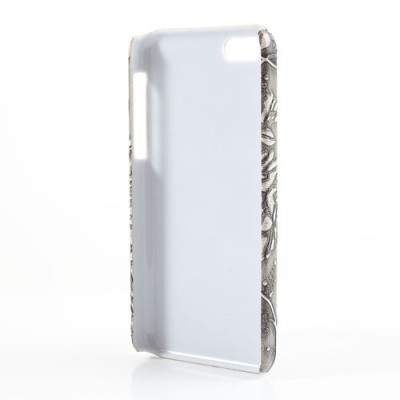 Pilkas gėlėtas plastikinis Apple iPhone 5C dėklas (dėkliukas) / Priedai.lt