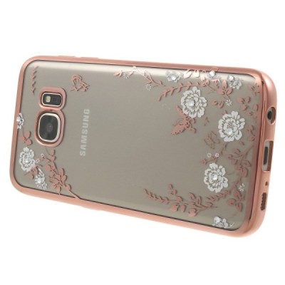 Samsung Galaxy S7 (G930) „Nature“ silikoninis skaidrus dėklas, rožinis / Priedai.lt