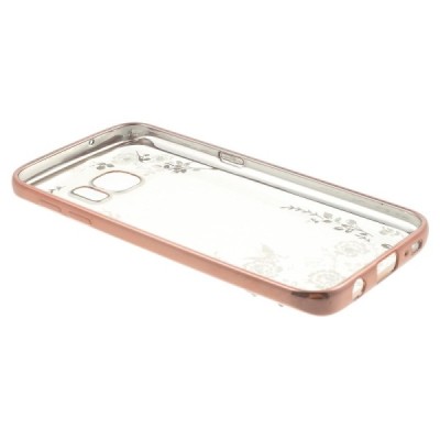 Samsung Galaxy S7 (G930) „Nature“ silikoninis skaidrus dėklas, rožinis / Priedai.lt