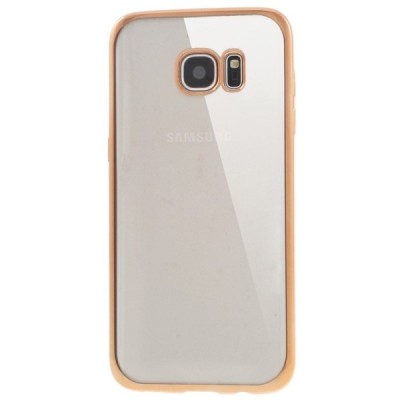 Samsung Galaxy S7 edge (G935) Silikoninis skaidrus dėklas, auksinis / Priedai.lt