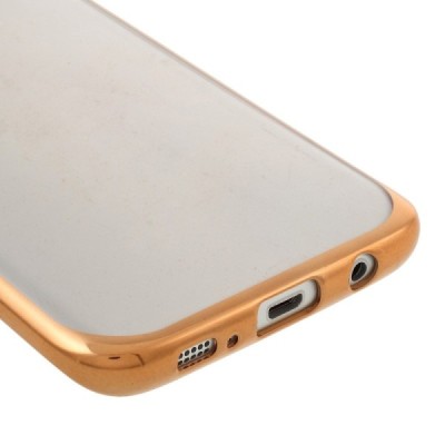 Samsung Galaxy S7 edge (G935) Silikoninis skaidrus dėklas, auksinis / Priedai.lt