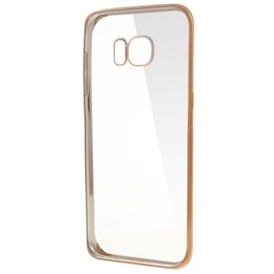 Samsung Galaxy S7 edge (G935) Silikoninis skaidrus dėklas, auksinis / Priedai.lt