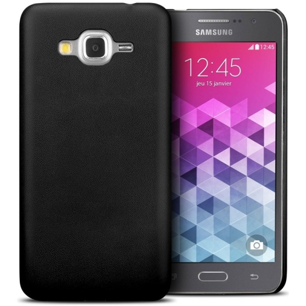 „Slim Leather“ ādas apvalks - melns (Galaxy Grand Prime)