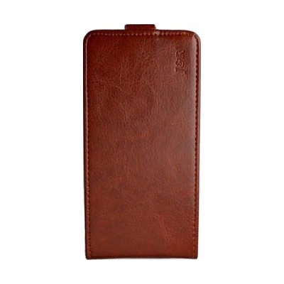 Samsung Galaxy S7 Edge (G935) „J&R“ klasisks ādas vertikāli atvēramais brūns maciņš / Vacins.lv