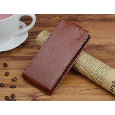 Samsung Galaxy S7 Edge (G935) „J&R“ klasisks ādas vertikāli atvēramais brūns maciņš / Vacins.lv