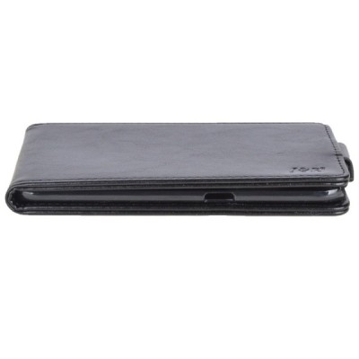 Samsung Galaxy S7 Edge (G935) „J&R“ klasikinis vertikaliai atverčiamas juodas odinis dėklas / Priedai.lt