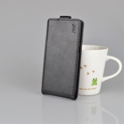 Samsung Galaxy S7 (G930) „J&R“ klasisks ādas vertikāli atvēramais melns maciņš / Vacins.lv