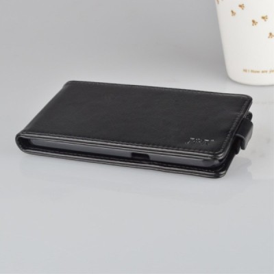 Samsung Galaxy S7 (G930) „J&R“ klasisks ādas vertikāli atvēramais melns maciņš / Vacins.lv