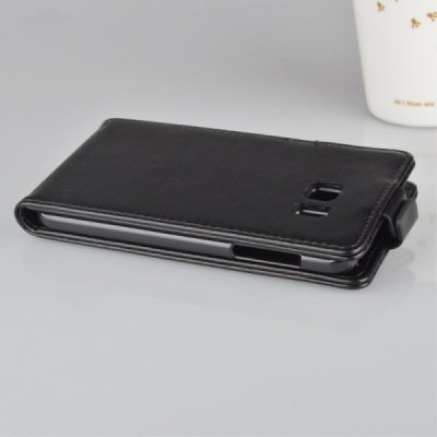 Samsung Galaxy S7 (G930) „J&R“ klasisks ādas vertikāli atvēramais melns maciņš / Vacins.lv