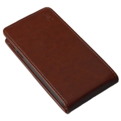 Samsung Galaxy S7 (G930) „J&R“ klasisks ādas vertikāli atvēramais brūns maciņš / Vacins.lv