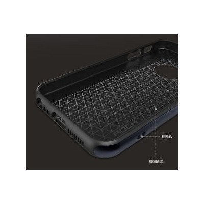 „Rock“ Royce sustiprintos apsaugos Apple iPhone 5 (5s,SE) juodas raudonais apvadais kieto silikono (TPU) ir plastiko dėklas / Pr