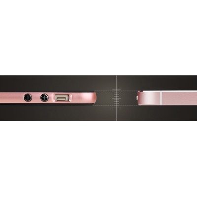 „Rock“ Royce sustiprintos apsaugos Apple iPhone 5 (5s,SE) juodas rožiniais apvadais kieto silikono (TPU) ir plastiko dėklas / Pr