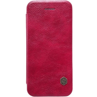 Greznais „Nillkin“ Qin sērijas ādas atvērams sarkans Apple iPhone 5 (5s, SE) maciņš / Vacins.lv