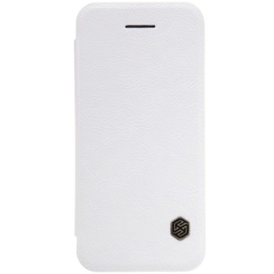 Greznais „Nillkin“ Qin sērijas ādas atvērams balts Apple iPhone 5 (5s, SE) maciņš / Vacins.lv