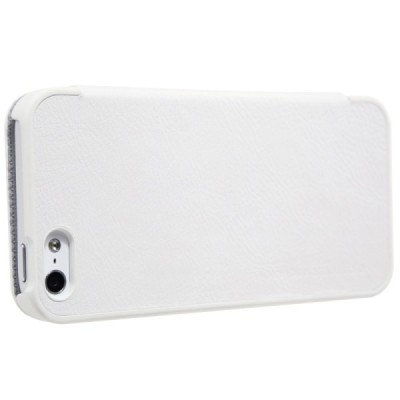 Greznais „Nillkin“ Qin sērijas ādas atvērams balts Apple iPhone 5 (5s, SE) maciņš / Vacins.lv