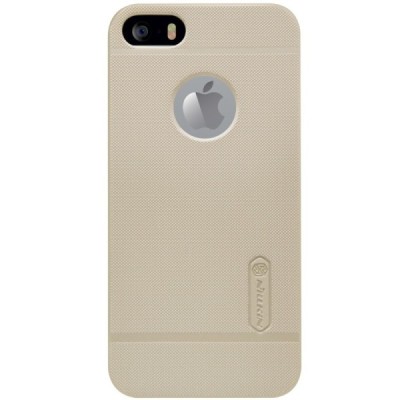 Auksinis „Nillkin“ Frosted Shield serijos Apple iPhone SE (5, 5s) dėklas (dėkliukas) su apsaugine ekrano plėvele / Priedai.lt