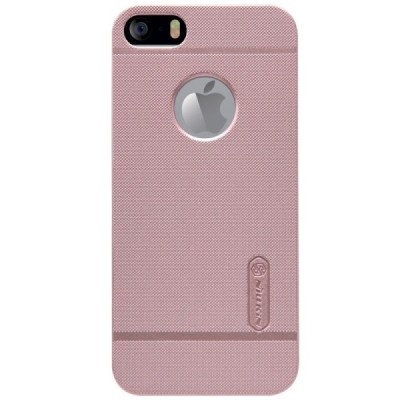 Rožinis „Nillkin“ Frosted Shield serijos Apple iPhone SE (5, 5s) dėklas (dėkliukas) su apsaugine ekrano plėvele / Priedai.lt
