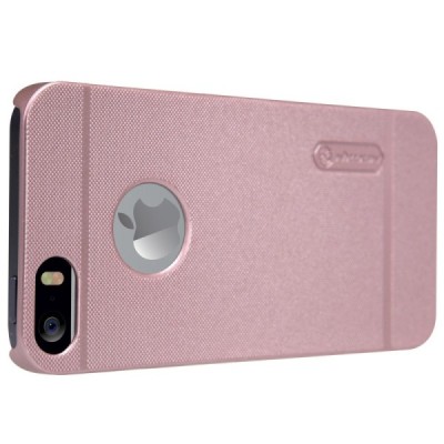 Rožinis „Nillkin“ Frosted Shield serijos Apple iPhone SE (5, 5s) dėklas (dėkliukas) su apsaugine ekrano plėvele / Priedai.lt