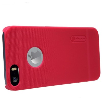 Raudonas „Nillkin“ Frosted Shield serijos Apple iPhone SE (5, 5s) dėklas (dėkliukas) su apsaugine ekrano plėvele / Priedai.lt