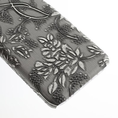 Pilkas gėlėtas plastikinis Apple iPhone 5C dėklas (dėkliukas) / Priedai.lt