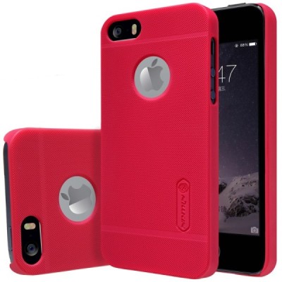 Raudonas „Nillkin“ Frosted Shield serijos Apple iPhone SE (5, 5s) dėklas (dėkliukas) su apsaugine ekrano plėvele / Priedai.lt