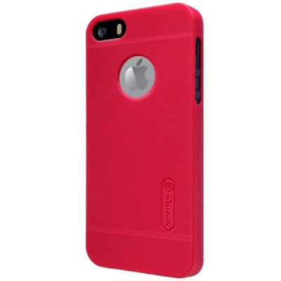 Raudonas „Nillkin“ Frosted Shield serijos Apple iPhone SE (5, 5s) dėklas (dėkliukas) su apsaugine ekrano plėvele / Priedai.lt