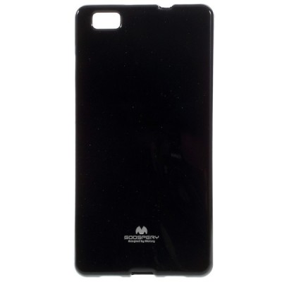Huawei P8 Lite Mercury juodas kieto silikono TPU dėklas - nugarėlė / Priedai.lt