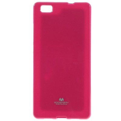 Huawei P8 Lite Mercury tamsiai rožinis kieto silikono TPU dėklas - nugarėlė / Priedai.lt