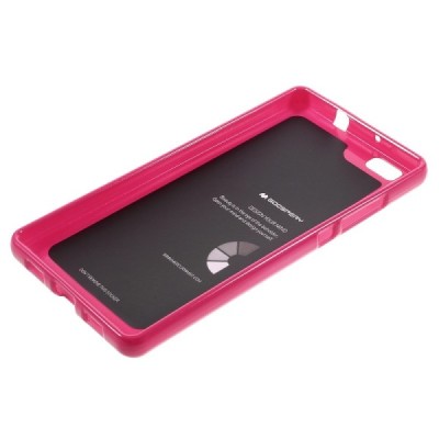 Huawei P8 Lite Mercury tamsiai rožinis kieto silikono TPU dėklas - nugarėlė / Priedai.lt